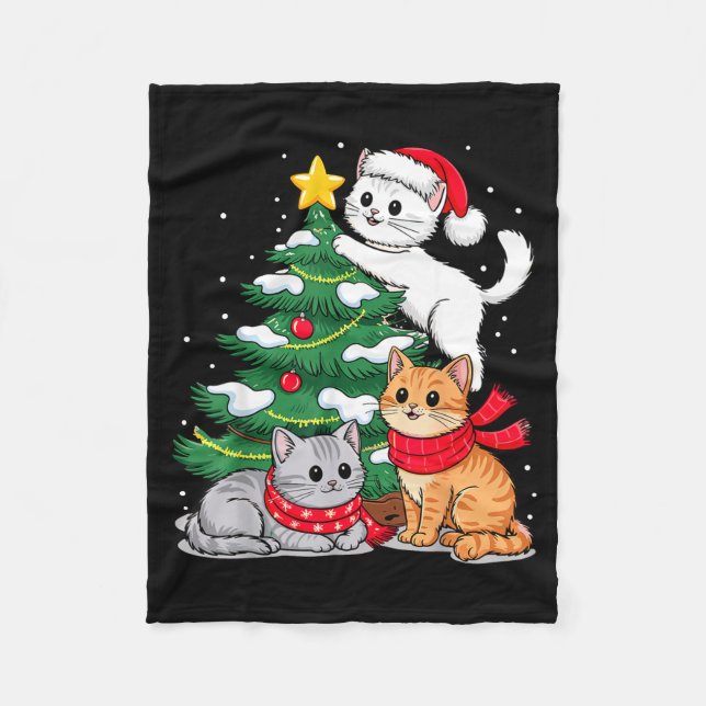 Couverture Polaire Christmas Tree Cats Xmas  (Devant)