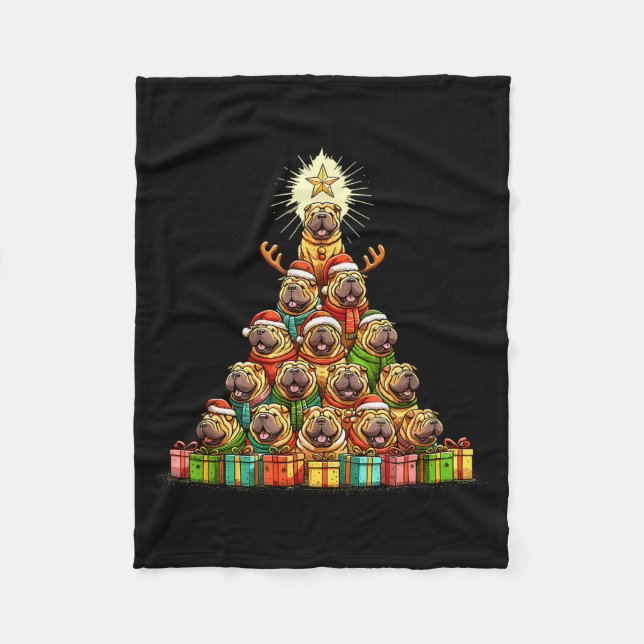 Couverture Polaire Christmas Tree Chinese Shar-pei Shar Pei  (Devant)