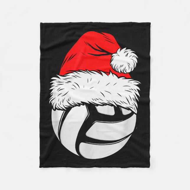 Couverture Polaire Christmas Volleyball Ball Santa Hat Xmas Matching  (Devant)