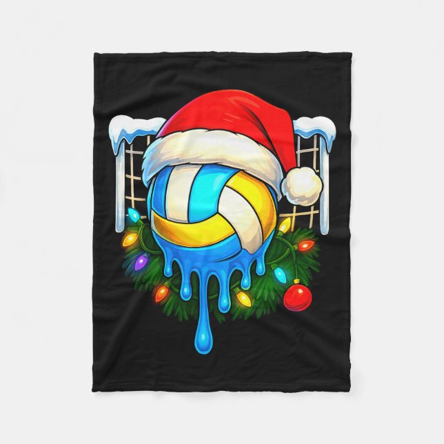 Couverture Polaire Christmas Volleyball Drip Ice Cream Drip Xmas  (Devant)