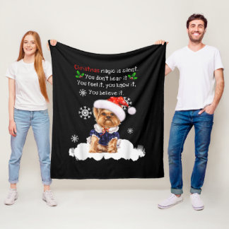 Couverture Polaire Christmas Yorkshire Terrier Funny Yorkie Puppy
