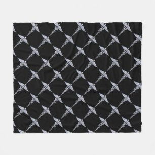 Couverture Polaire Chrome Comme Caduceus Symbole Médicale Décor Noi