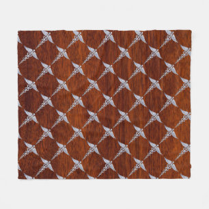 Couverture Polaire Chrome Comme Caduceus Symbole Médicale Mahogany Im
