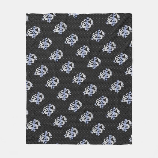 Couverture Polaire Chrome comme Dragon sur Black Snake Peau Imprimer (Devant)