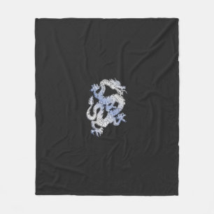 Couverture Polaire Chrome comme le dragon sur la copie noire de peau