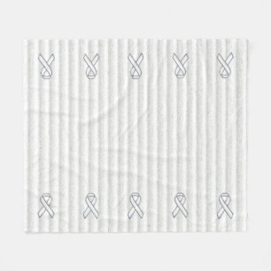 Couverture Polaire Chrome Ruban de sensibilisation blanc en rayures g