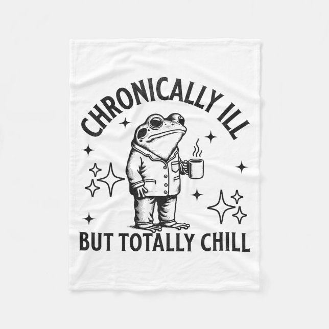 Couverture Polaire Chronically Ill Funny Frog Chronic Pain &amp; Illn (Devant)