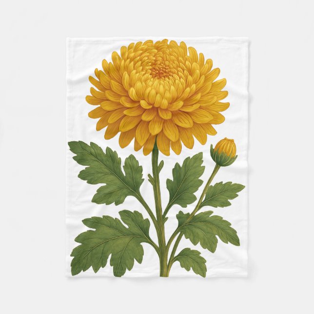 Couverture Polaire Chrysanthème Vintage (Devant)