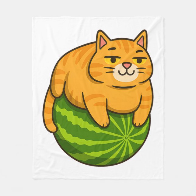 Couverture Polaire Chubby Chat sur Watermelon Meme Shirt (Devant)