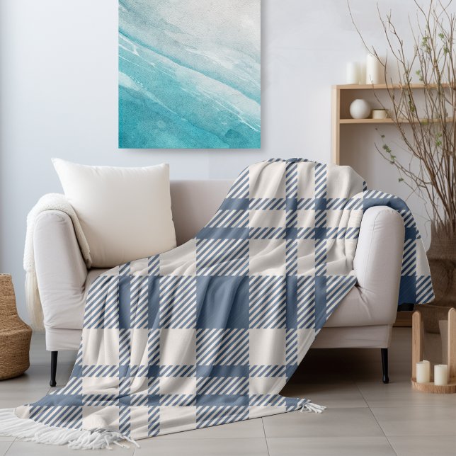 Couverture Polaire Chute Côtière Cosy Marine Bleu Plaid (Créateur téléchargé)
