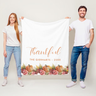 Couverture Polaire Chute de grâce Automne Orange Citrouille Thanksgiv