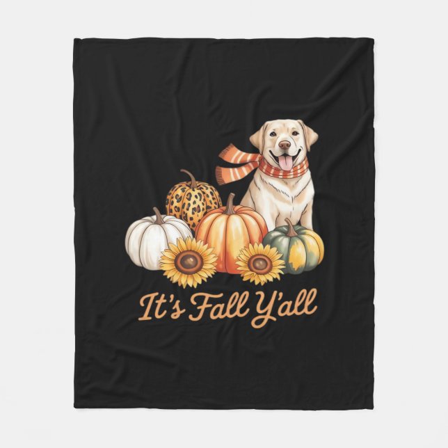Couverture Polaire Chute Y’all Chien Leopard Citrouille Automne Creat (Devant)