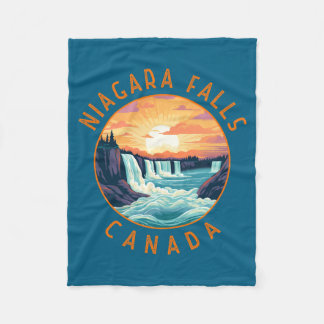 Couverture Polaire Chutes Niagara Canada Cercle en détresse Rétro