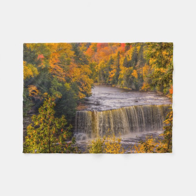 Couverture Polaire Chutes supérieures avec couleurs d'automne (Devant (Horizontal))