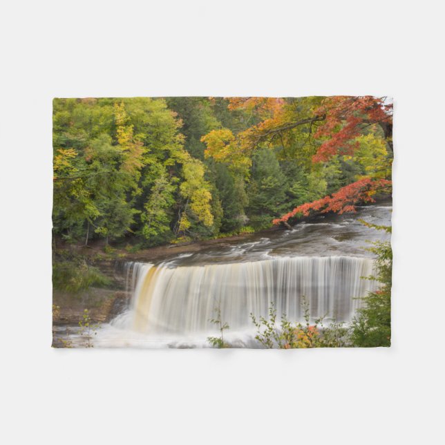 Couverture Polaire Chutes Tahquamenon en automne (Devant (Horizontal))