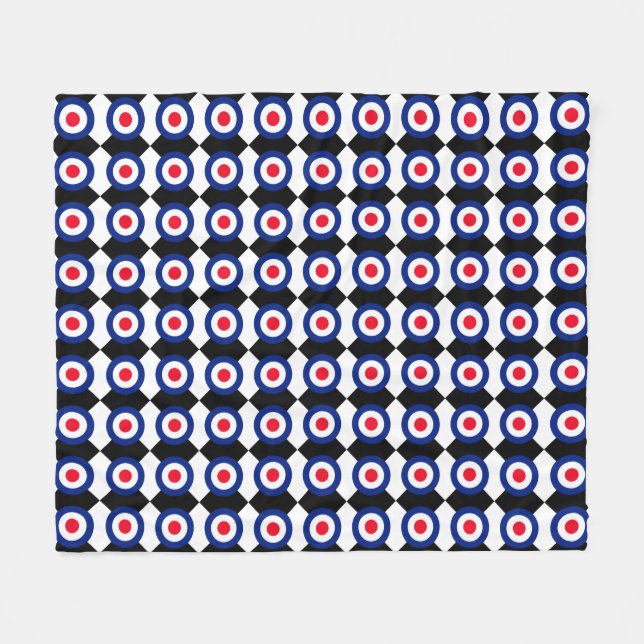 Couverture Polaire Cible MOD Rondelle sur Damier (Devant (Horizontal))
