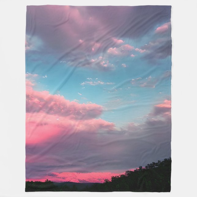 Couverture Polaire Ciel de couleur pastel (Devant)