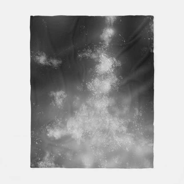 Couverture Polaire Ciel nocturne gris monochrome (Devant)