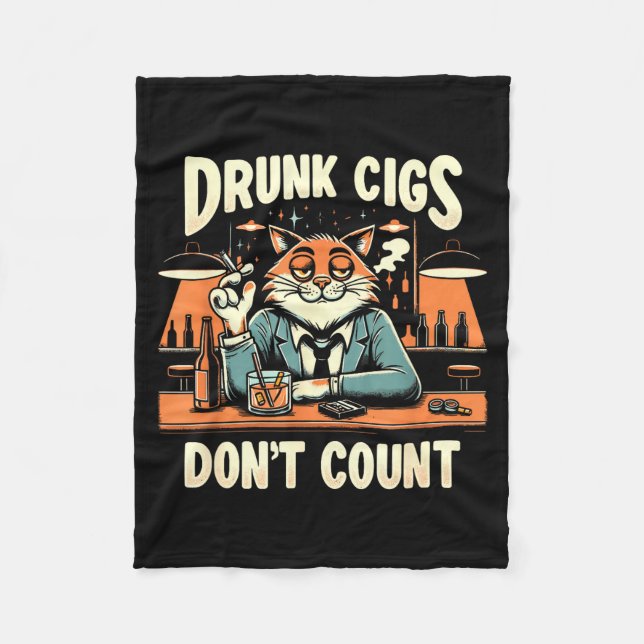 Couverture Polaire Cigs ivres ne comptent pas Drôle d'humour de cigar (Devant)