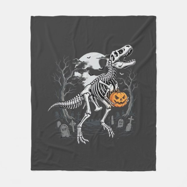 Couverture Polaire Cimetière de citrouille d'Halloween de squelette d (Devant)