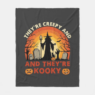 Couverture Polaire Cimetière de sorcières d'Halloween Creepy Kooky Pu