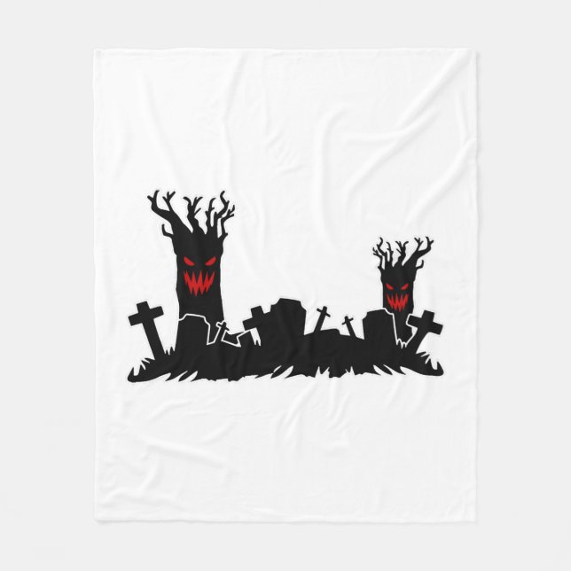 Couverture Polaire Cimetière d'Halloween (Devant)