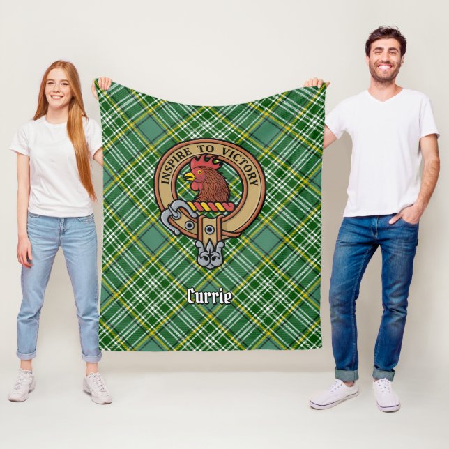 Couverture Polaire Cimier de coq Clan Currie sur Tartan (En situation)