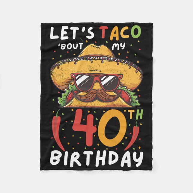 Couverture Polaire Cinco De Mayo 40e Anniversaire Taco Age 40 Bi Mexi (Devant)