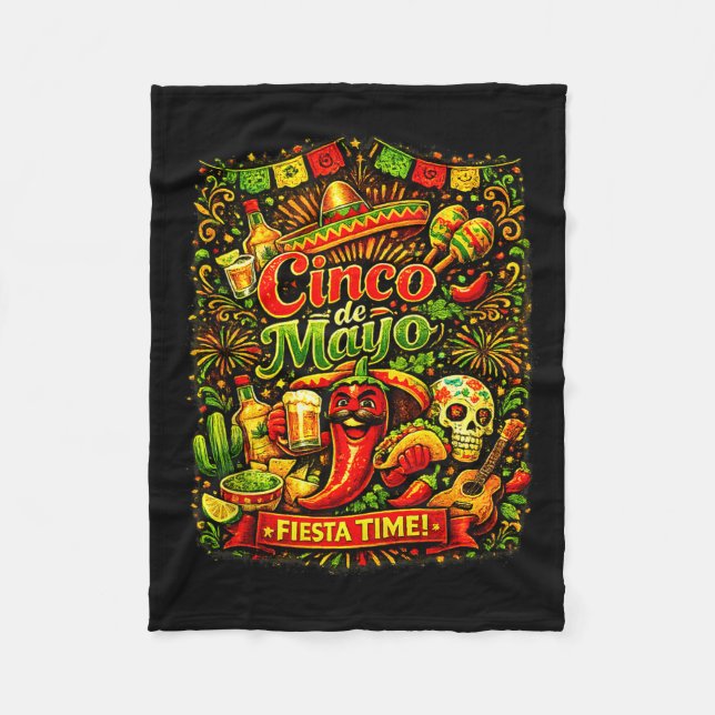 Couverture Polaire Cinco de mayo fiesta party mexicain cinq deC (Devant)