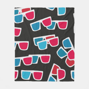 Couverture Polaire Cinéma, lunettes 3d motif, sans soudure.