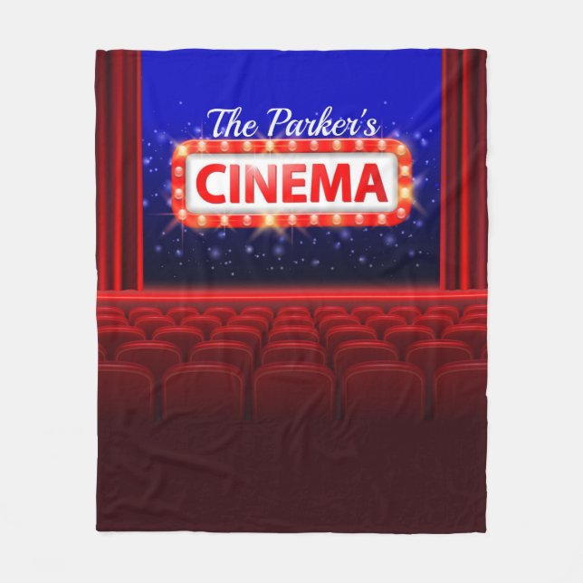 Couverture Polaire Cinéma Personnalisé Cinéma Salle Familiale (Devant)
