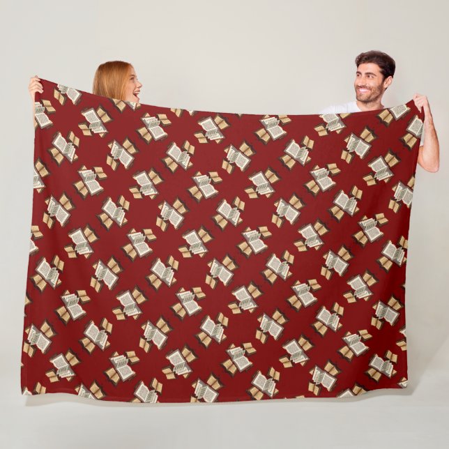 Couverture Polaire Cinq Anneaux Motif de Pochoir Découpé du Pentateuq (En situation)