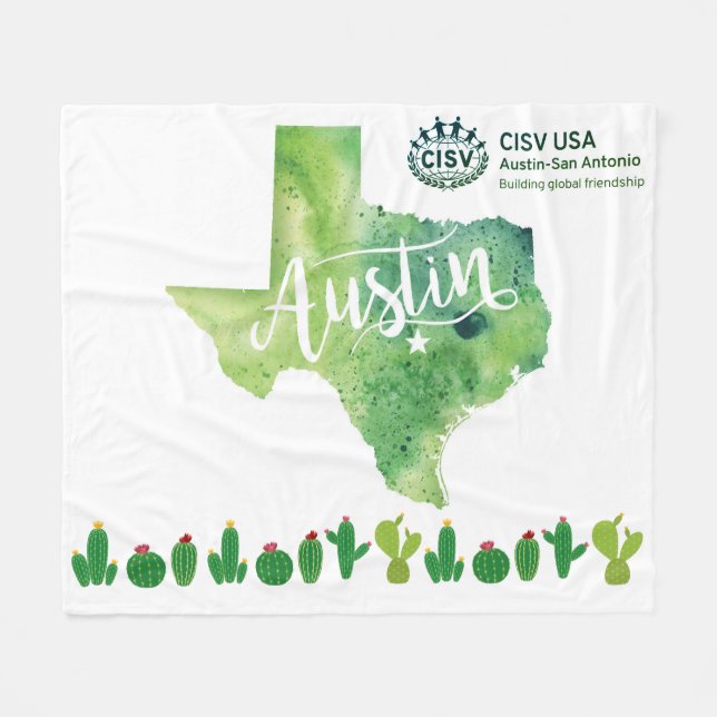 Couverture Polaire CISV Austin De l'environnement Vert Grande couvert (Devant (Horizontal))