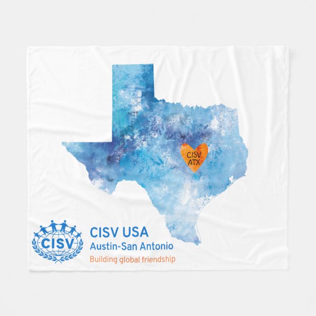 Couverture Polaire CISV Austin Heart of Texas Blanket (Devant (Horizontal))