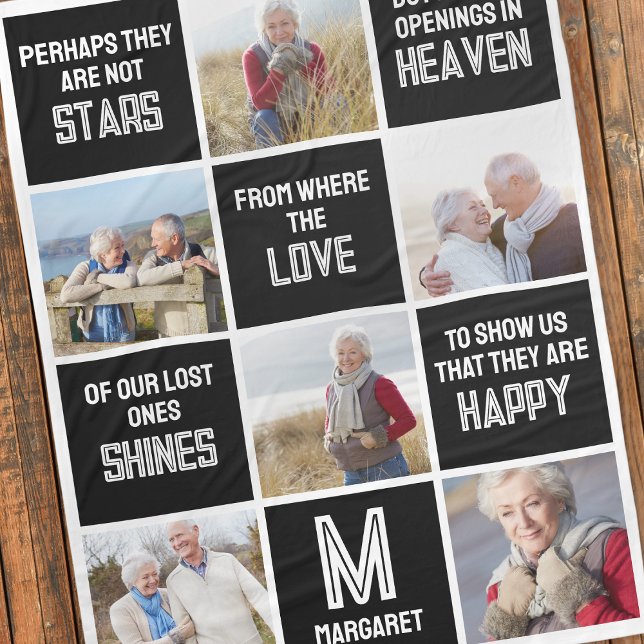 Couverture Polaire Citation Collage de photos commémoratives (Créateur téléchargé)