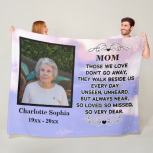 Couverture Polaire Citation commémorative pour maman Photo personnal
