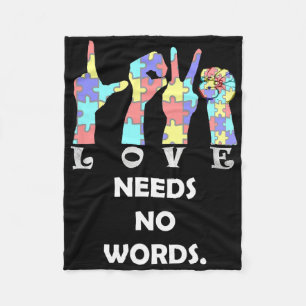 Couverture Polaire Citation d'acceptation Asl L'amour n'a pas besoin 