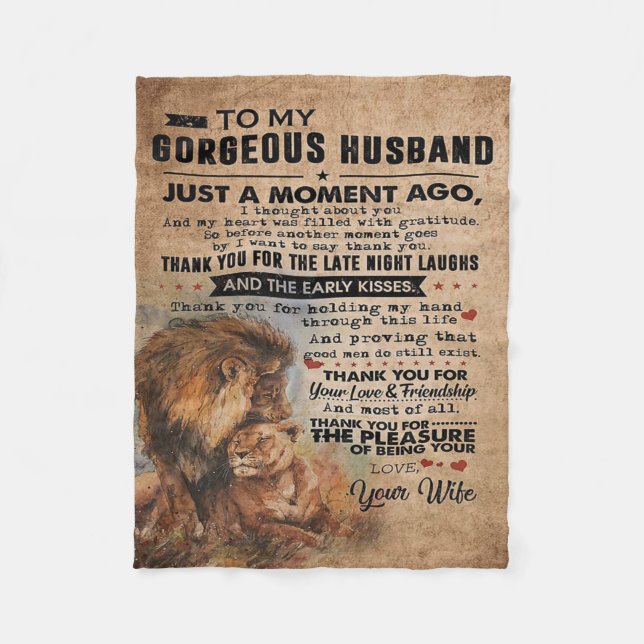 Couverture Polaire Citation d'amour pour mari | Bel cadeau (Devant)