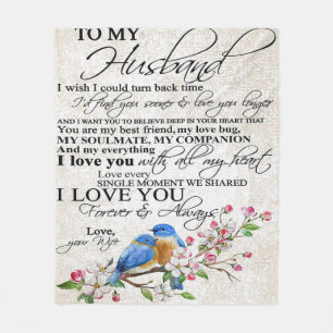 Couverture Polaire Citation d'amour pour mari   Décor mignon