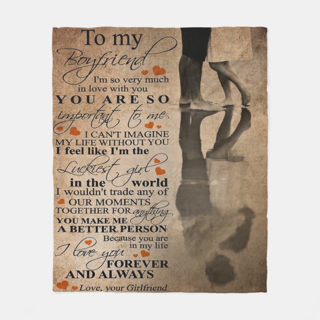 Couverture Polaire Citation d'amour pour petit ami | Drôle cadeau pou (Devant)