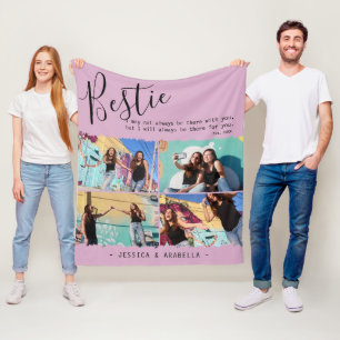 Couverture Polaire Citation de Bestie moderne Collage photo BFF perso