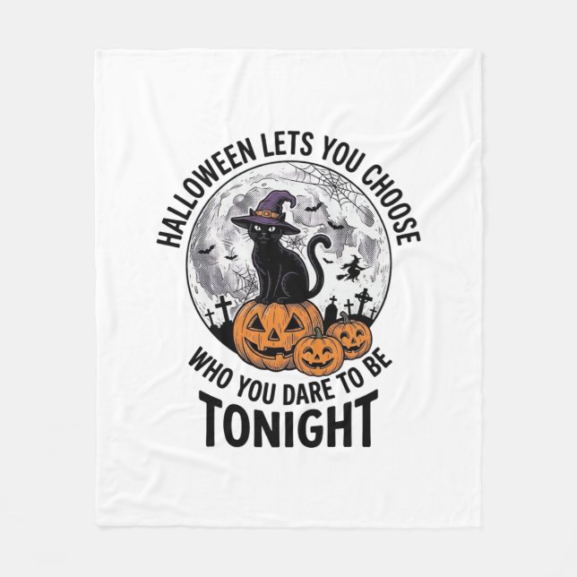 Couverture Polaire Citation de chat Halloween Citrouille Sombre Sorci (Devant)