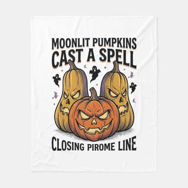 Couverture Polaire Citation de citrouille d'Halloween Jack O Lantern  (Devant)