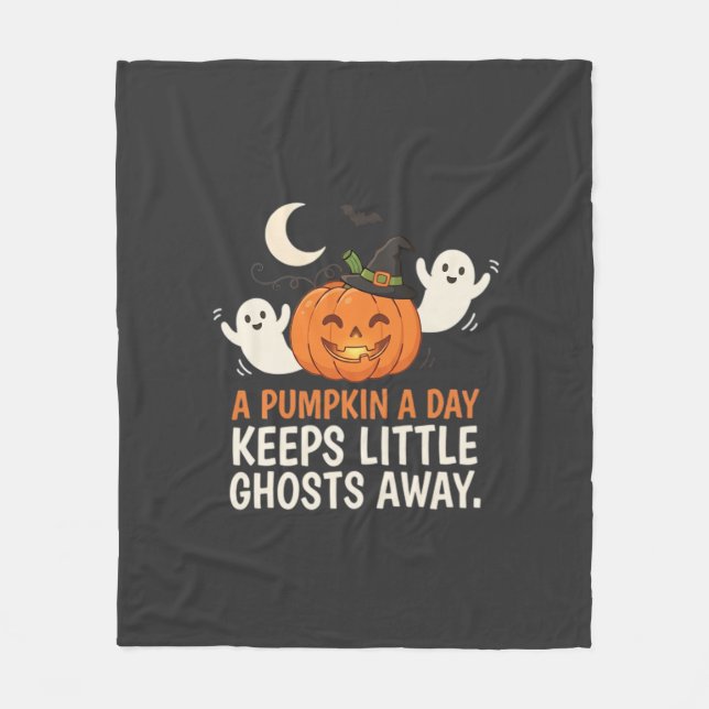 Couverture Polaire Citation de citrouille fantôme Halloween Design_1 (Devant)