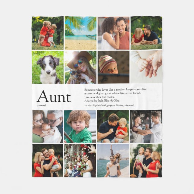 Couverture Polaire Citation de définition de la tante 16 Collage phot (Devant)