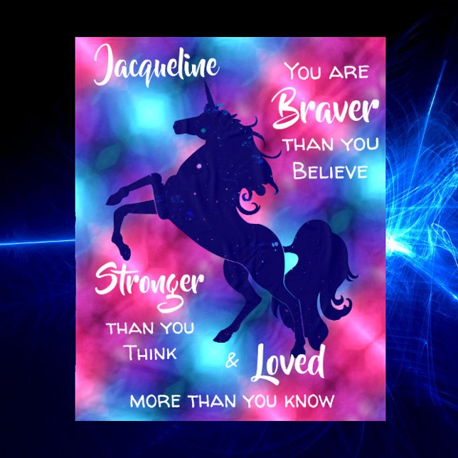 Couverture Polaire Citation de fille Ado inspirante de Unicorne rose (Créateur téléchargé)