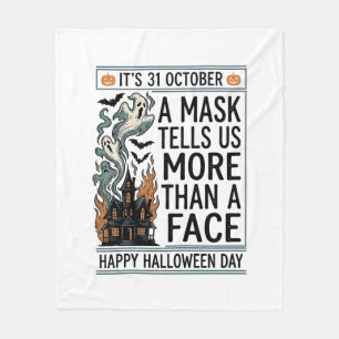 Couverture Polaire Citation de Masque Halloween Vintage Vector Design