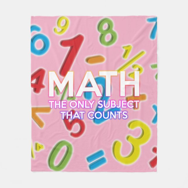 Couverture Polaire Citation de maths Cool Moderne Féminin Rose Drôle (Devant)
