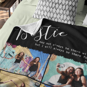 Couverture Polaire Citation de Meilleure Amie Moderne Photo Collage P