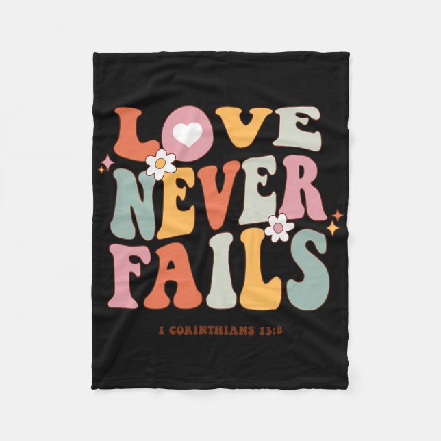 Couverture Polaire Citation de positivité rétro Love Never Fails Prép (Devant)